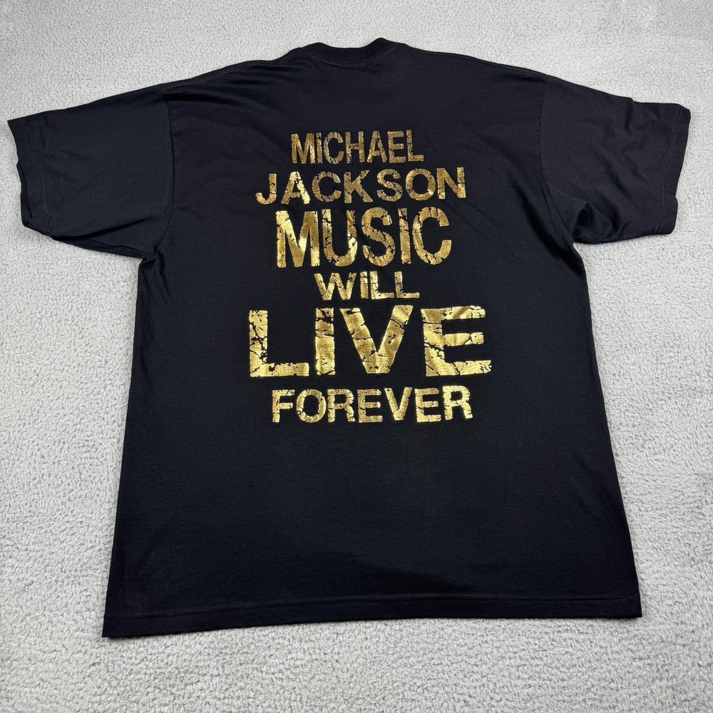 Michael Jackson TShirt 2XL Black Memorial King Of Pop 1958-2009 Double Sided Y2K - Picture 10 of 11